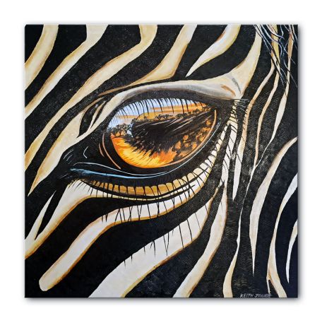 painting of a zebra eye