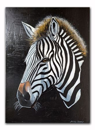 painting of a zebra head