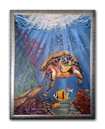 painting of an ocean turtle