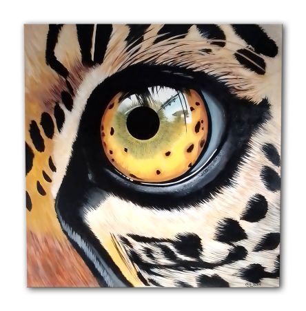 painting of a leopard eye