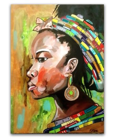 painting of an african lady
